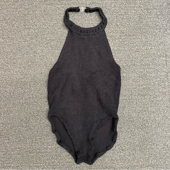Hunza G Halter Neck One Piece in Black - Picture 1 of 11